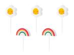 Kaarsen Regenboog En Bloem 3,5cm 5st, Verzenden, Nieuw