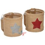 Windlicht met verlichting (Waxinelicht houders en lantaarns), Diversen, Kerst, Ophalen of Verzenden, Nieuw