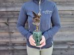 Beeld, Bronze Fairy on Green Marble - 31 cm - Brons, Marmer