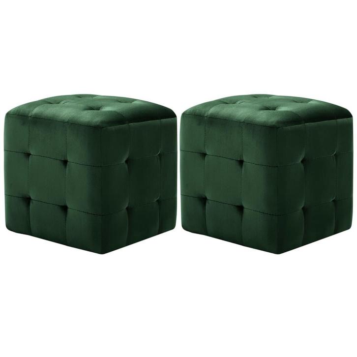 vidaXL Nachtkastjes 2 st 30x30x30 cm fluweel groen, Huis en Inrichting, Slaapkamer | Nachtkastjes, Nieuw, Minder dan 45 cm, Overige materialen