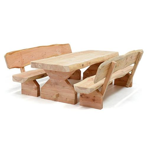 Eco Oostenrijkse Douglas Picknickset Met Rugleuning, Tuin en Terras, Picknicktafels, Ophalen of Verzenden