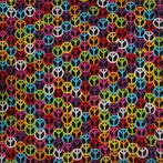 Bandana Zakdoek Peace Zwart Color, Nieuw