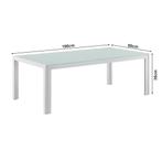 Glazen tuintafel klein metalen frame 35x100x50 cm wit, Tuin en Terras, Tuintafels, Verzenden, Nieuw