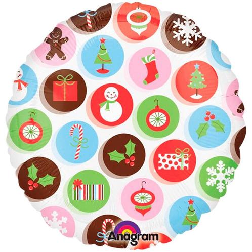 Helium Ballon Kerst Stippen 45cm leeg, Hobby en Vrije tijd, Feestartikelen, Nieuw, Verzenden
