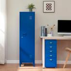 Lockerkast Kurikka metaal 137x38x38 cm blauw [en.casa], Huis en Inrichting, Kasten | Lockerkasten, Verzenden, Nieuw
