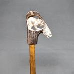 Wandelstok - Hout, Hoorn - Wandelstok met hertengewei, Antiek en Kunst