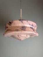 Lamp - Prachtige Roze Glazen Art Deco Hanglamp Schaal /, Antiek en Kunst