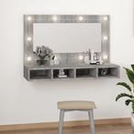 vidaXL Spiegelkast met LED-verlichting 90x31,5x62 cm grijs, Verzenden, Nieuw