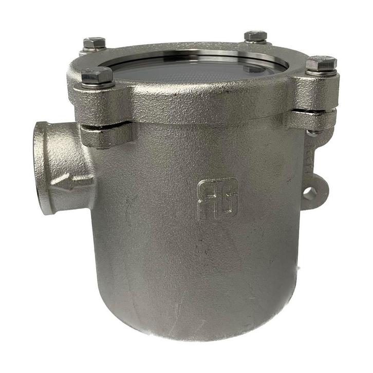 Allpa Koelwaterfilter Vernikkeld Brons met RVS Zeef-Slangtul, Watersport en Boten, Bootonderdelen, Nieuw, Ophalen of Verzenden