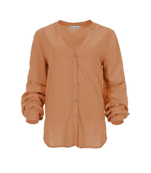-30% Maicazz  MAICAZZ Su22.20.008 zuiver summer bronze linne, Kleding | Dames, Blouses en Tunieken, Nieuw, Verzenden