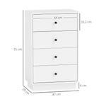 TRUUSK Ladekast Sideboard - 4 Lades - Houtmateriaal - Modern, Verzenden, Nieuw