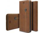 Galaxy S6 Edge Plus - iHosen Leather Book Case - Kaki Bruin, Telecommunicatie, Mobiele telefoons | Hoesjes en Frontjes | Samsung