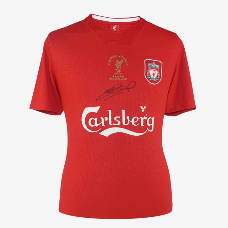 Steven Gerrard Signed Liverpool Football Shirt - 2005, Verzamelen, Sportartikelen en Voetbal, Ophalen of Verzenden
