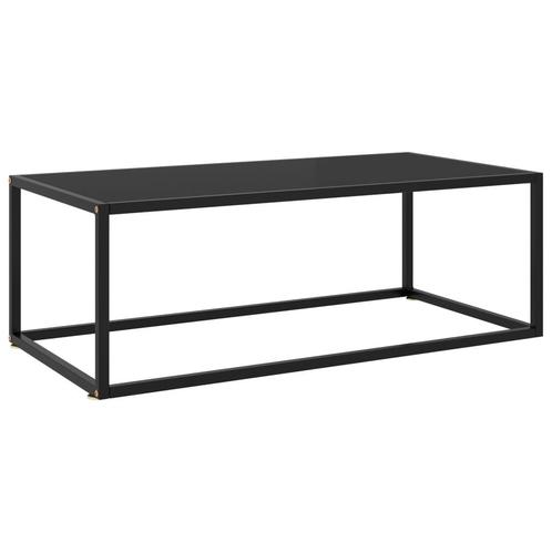 vidaXL Salontafel met zwart glas 100x50x35 cm zwart, Huis en Inrichting, Tafels | Salontafels, 100 tot 150 cm, Nieuw, Glas, Minder dan 50 cm