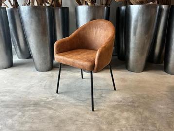 Veiling - Eetkamerstoel Bo (set van 4) Microleder - Cognac beschikbaar voor biedingen