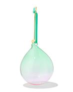 HEMA Kerstbal 8cm glas gradient groen-roze 1+1 gratis, Diversen, Verzenden, Nieuw