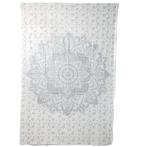 Authentiek Mandala Wandkleed Katoen Zilverkleurig/ Wit (215, Nieuw, Verzenden