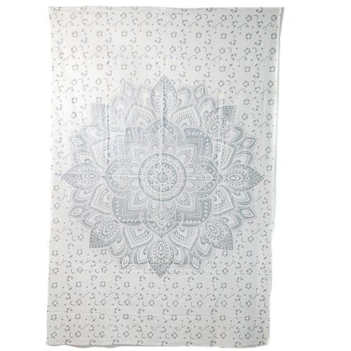 Authentiek Mandala Wandkleed Katoen Zilverkleurig/ Wit (215, Huis en Inrichting, Woonaccessoires | Wanddecoraties, Nieuw, Verzenden