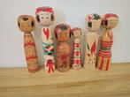 Lot van 6 traditionele vintage kokeshi - Japan - Tweede, Antiek en Kunst