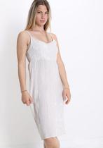 Zomer jurk van puur linnen, kleur BEIGE schouder bandjes,, Kleding | Dames, Jurken, Nieuw