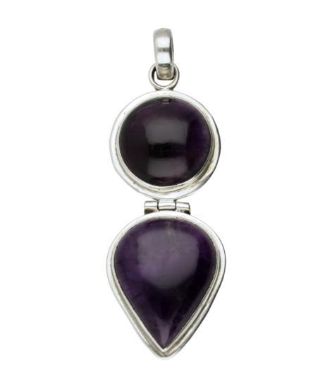 Zilveren Agaat duo en scharnierend XL kettinghanger, Sieraden, Tassen en Uiterlijk, Kettinghangers, Verzenden
