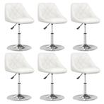 vidaXL Eetkamerstoelen 6 st kunstleer wit, Verzenden, Nieuw, Wit