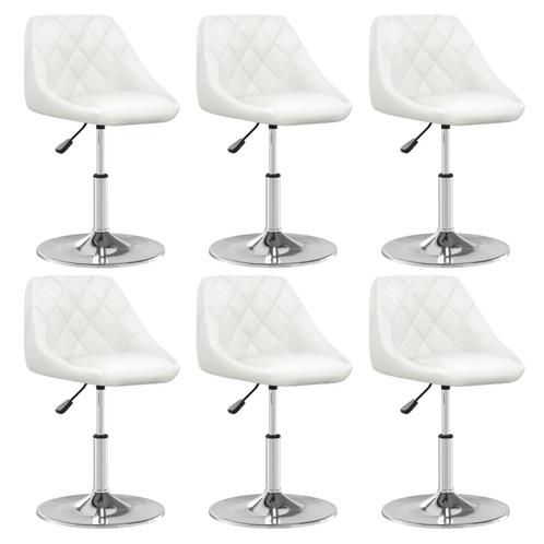 vidaXL Eetkamerstoelen 6 st kunstleer wit, Huis en Inrichting, Stoelen, Wit, Nieuw, Verzenden