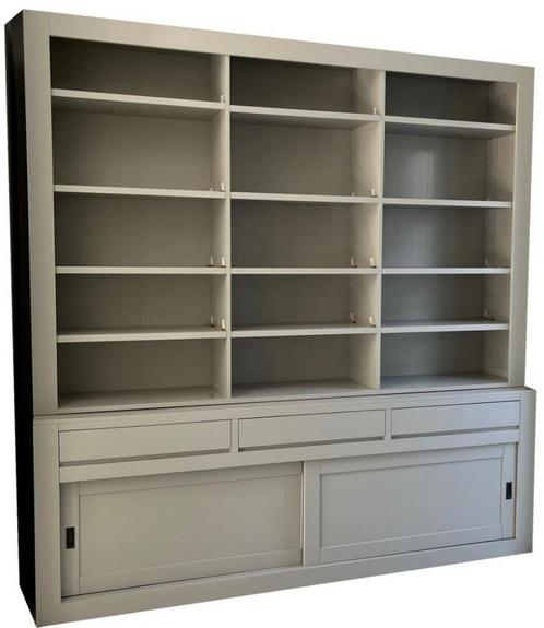 Boekenkast Design XXXL zijdegrijs 260 x 260cm, Huis en Inrichting, Kasten | Boekenkasten, Ophalen of Verzenden