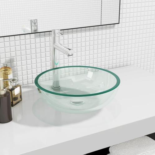 vidaXL Wasbak 35x12 cm gehard glas transparant, Doe-het-zelf en Verbouw, Sanitair, Nieuw, Verzenden