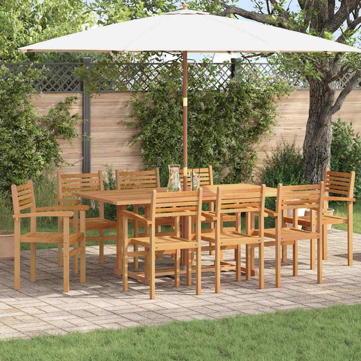 vidaXL Tuinstapelstoelen 8 pcs Bruin 55.5 x 55.5 x 90 cm, Tuin en Terras, Tuinstoelen, Nieuw, Verzenden