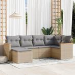 vidaXL 6-delige Loungeset met kussens poly rattan gemengd, Tuin en Terras, Verzenden, Nieuw, Rotan, Loungeset