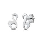 Zilveren kleine zwaan oorstekers studs, Verzenden, Nieuw, Zilver