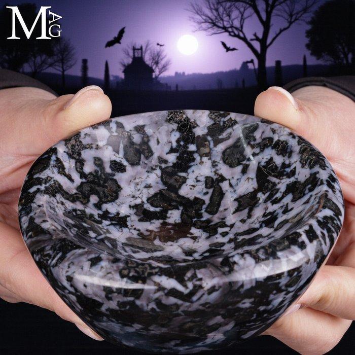 Halloween De Mystic Merlinite Kom in Indigo Gabbro - Hoogte:, Verzamelen, Mineralen en Fossielen