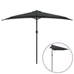 Halve Balkonparasol 300x155 Antraciet | Retourdeal 51%, Tuin en Terras, Ophalen of Verzenden, Nieuw, 1 tot 2 meter, Stokparasol