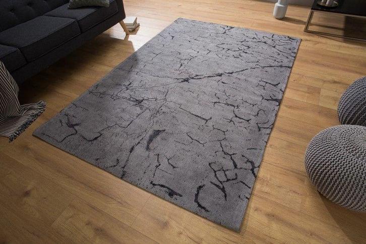 Designtapijt FIRE AND EARTH 240x160cm grijs katoen - 38756, Huis en Inrichting, Stoffering | Tapijten en Kleden, Ophalen of Verzenden