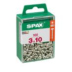 Spax Torx Houtschroef Bolle kop - 3.0x10mm - T10 - 100 stuks, Verzenden, Nieuw