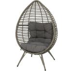 Rieten terrasstoel Fabiano grijs, Huis en Inrichting, Ophalen of Verzenden, Nieuw, Grijs