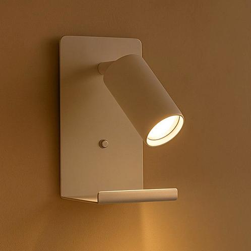 LED Wandlamp - Bedlamp met plateau | Incl. USB | Wit, Huis en Inrichting, Lampen | Wandlampen, Nieuw, Metaal, Ophalen of Verzenden