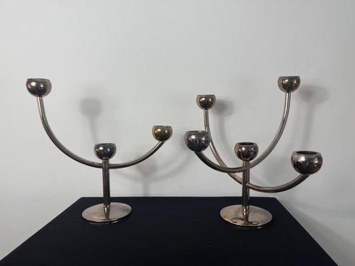 Kaarsenhouder Set van 2 Vintage Kandelaren Sputnik - Uniek, Antiek en Kunst, Curiosa en Brocante
