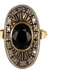 Ring - 14 karaat Geel goud, Zilver - 3.07ct. tw. Saffier -, Sieraden, Tassen en Uiterlijk, Ringen, Nieuw