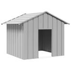 vidaXL Hondenhok met dak 131x101x102 cm gegalvaniseerd staal, Dieren en Toebehoren, Verzenden, Nieuw