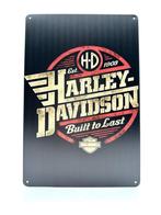 Metalen Wandbord - Harley Davidson - Built to Last, Ophalen of Verzenden, Nieuw