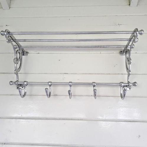 Kapstok - Art deco Trein wandkapstok - Aluminium, chrome, Antiek en Kunst, Antiek | Wandborden en Tegels