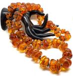 Hele steen Baltisch barnsteen - vintage halsketting -