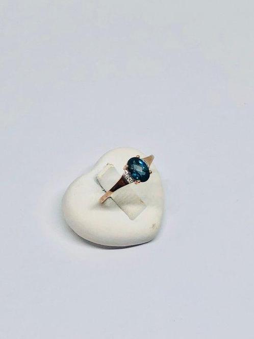 Zonder Minimumprijs - Ring - 9 kt. Roségoud Topaas - Diamant, Sieraden, Tassen en Uiterlijk, Ringen