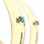 Gouden Oosterse oorringen met turquoise; Ø 45 mm (Oorbellen, Gebruikt, Overige kleuren, Ophalen of Verzenden, Met edelsteen