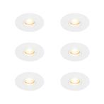 Set van 6 Moderne inbouwspot wit 12 cm - Buco, Nieuw, Metaal of Aluminium