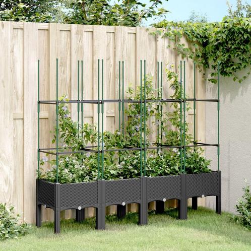 vidaXL Plantenbak met latwerk 160x40x142,5 cm polypropeen, Tuin en Terras, Bloembakken en Plantenbakken, Nieuw, Kunststof, Verzenden