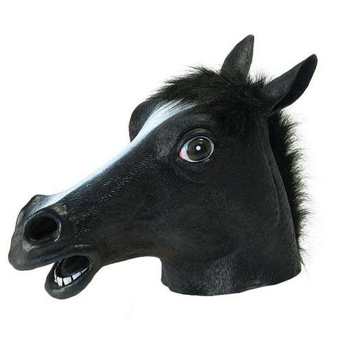 Paarden masker zwart van rubber - Dieren maskers, Hobby en Vrije tijd, Feestartikelen, Verzenden