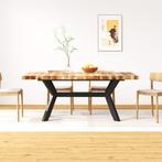 vidaXL Eettafel 180 cm massief mangohout en stalen kruis, Verzenden, Nieuw